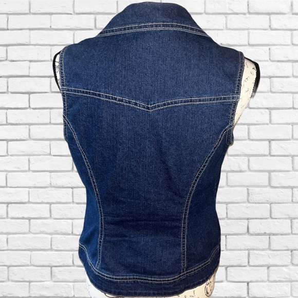 Denim Vest with Studded Pockets - Picture 2 of 4